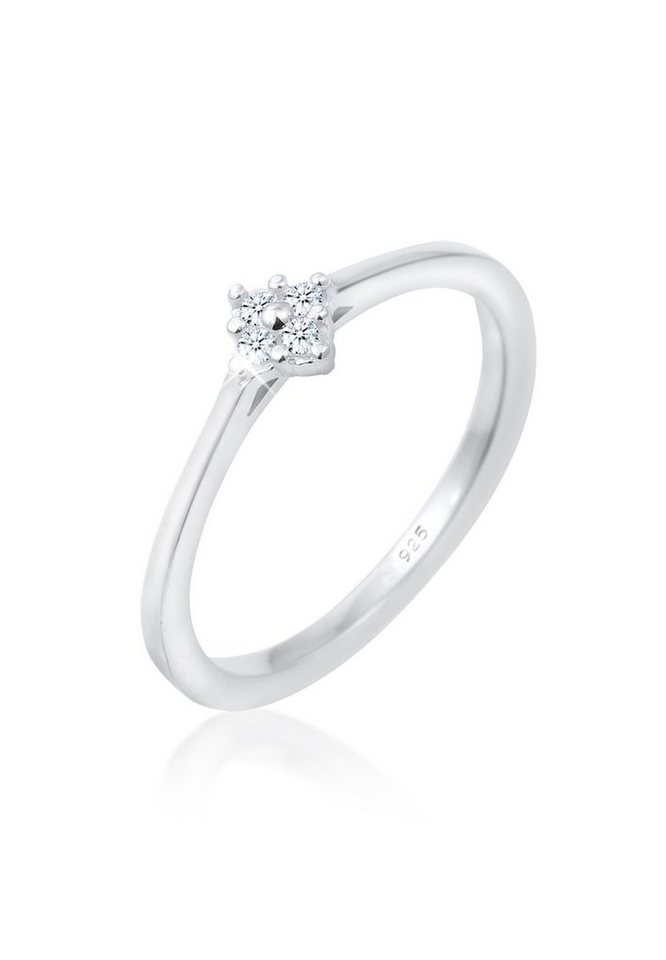Elli DIAMONDS Verlobungsring Diamant (0.08 ct) Verlobung Klassik 925 Silber von Elli DIAMONDS