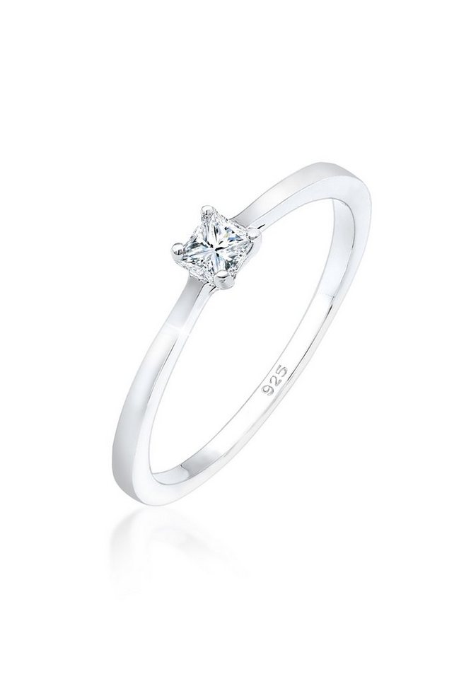 Elli DIAMONDS Verlobungsring Diamant 0.1 ct. Solitär Verlobung 925 Silber von Elli DIAMONDS