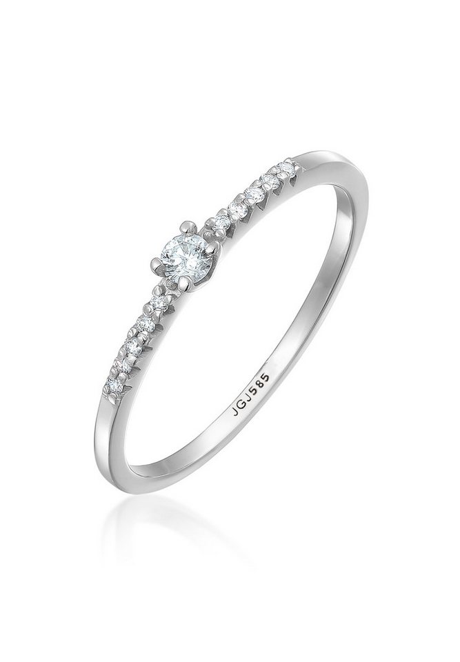 Elli DIAMONDS Verlobungsring Diamant Verlobung Hochzeit (0.11 ct) 585 Weißgold von Elli DIAMONDS