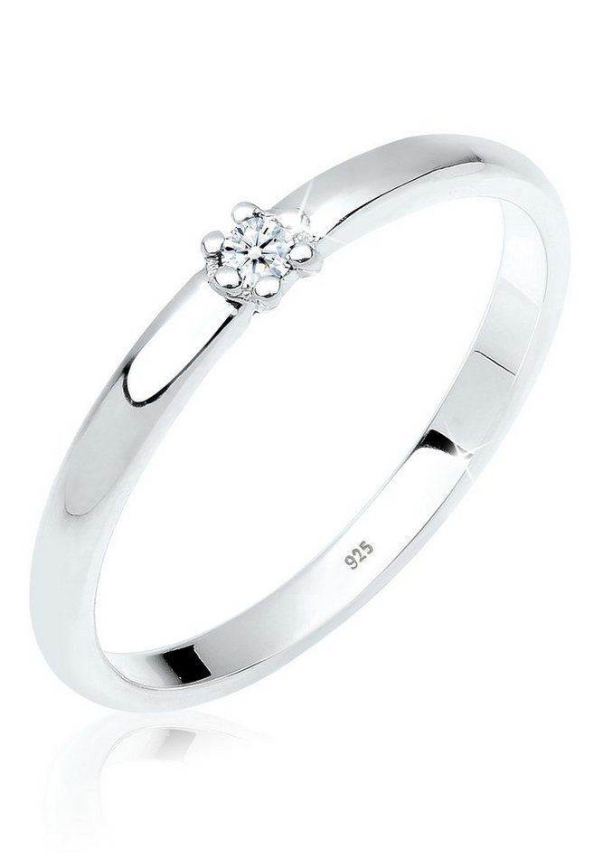 Elli DIAMONDS Verlobungsring Diamant Weiß Brillantschliff (0.03 ct) 925 Sterling Silber von Elli DIAMONDS