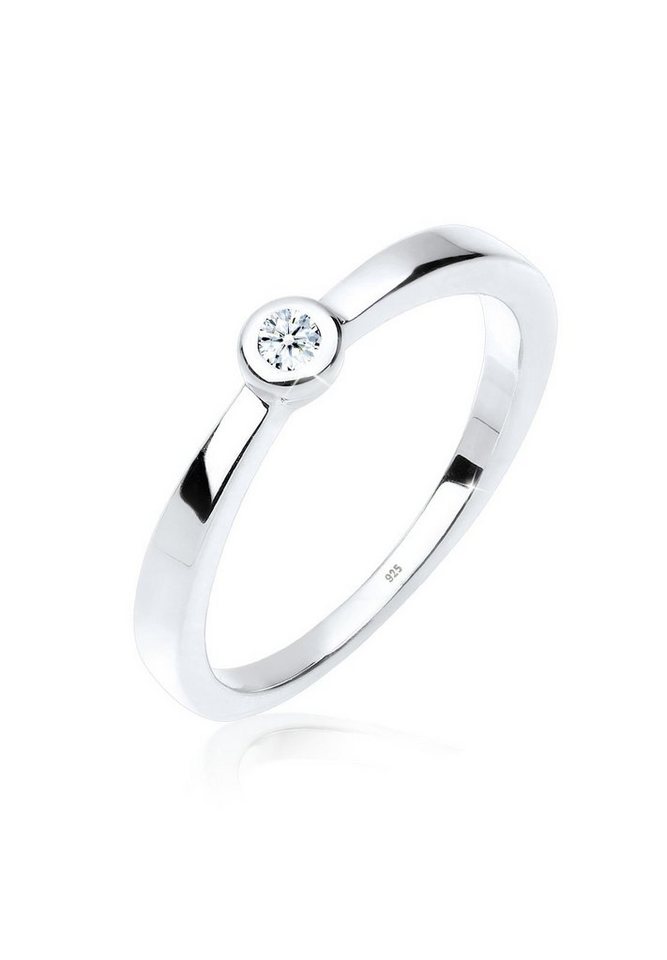 Elli DIAMONDS Verlobungsring Diamant Weiß Brillantschliff (0.03 ct) 925 Sterling Silber von Elli DIAMONDS