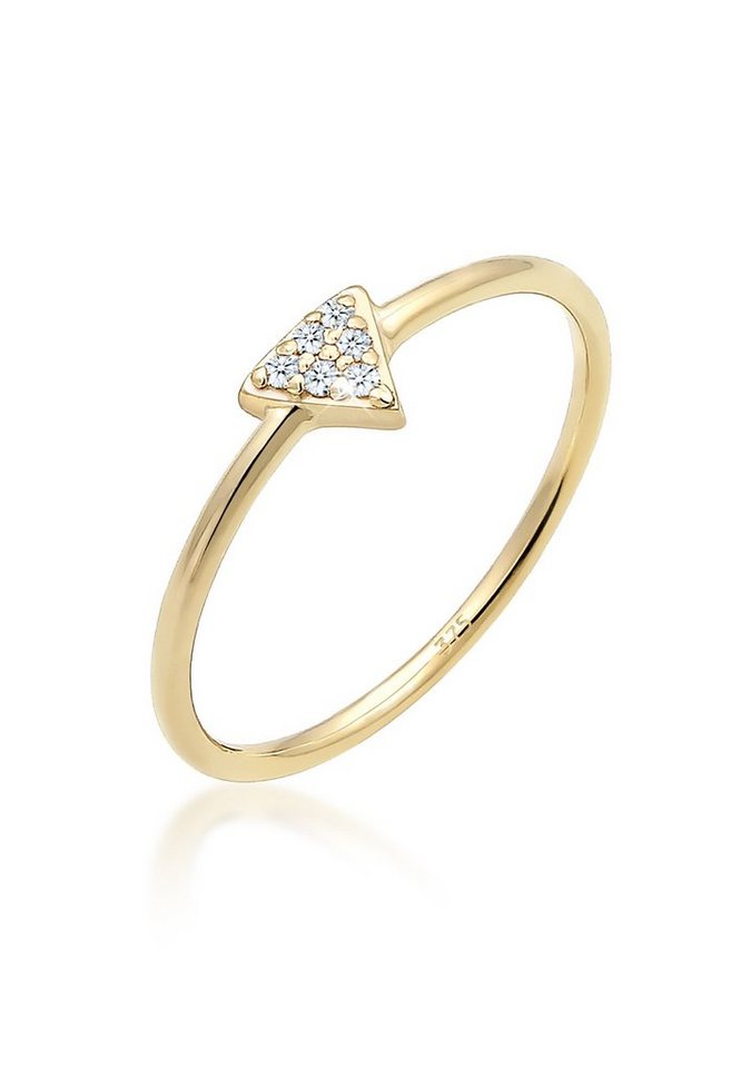 Elli DIAMONDS Verlobungsring Dreieck Geo Diamanten (0.03 ct) 375er Gelbgold von Elli DIAMONDS