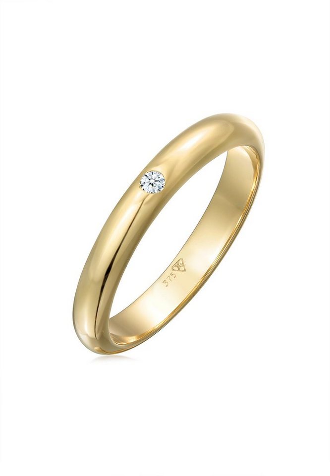 Elli DIAMONDS Verlobungsring Ehering Solitär Diamant 0.03 ct. 375 Gelbgold von Elli DIAMONDS