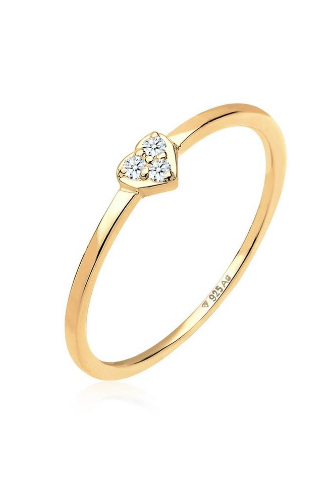 Elli DIAMONDS Verlobungsring Herz Symbol Diamant 0.04 ct. 925 Silber von Elli DIAMONDS