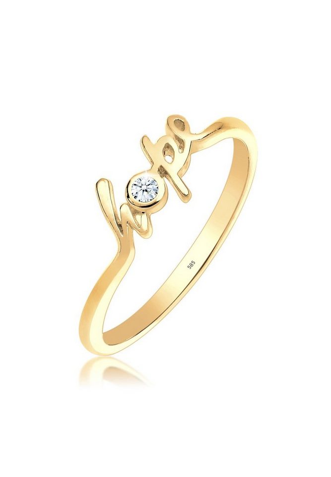 Elli DIAMONDS Verlobungsring Hope-Schriftzug Diamant 0.03 ct. 585 Gelbgold von Elli DIAMONDS
