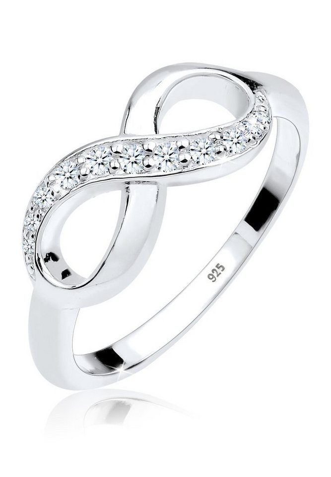 Elli DIAMONDS Verlobungsring Infinity Diamant Weiß Brillantschliff (0.12 ct) 925 Sterling Silber von Elli DIAMONDS