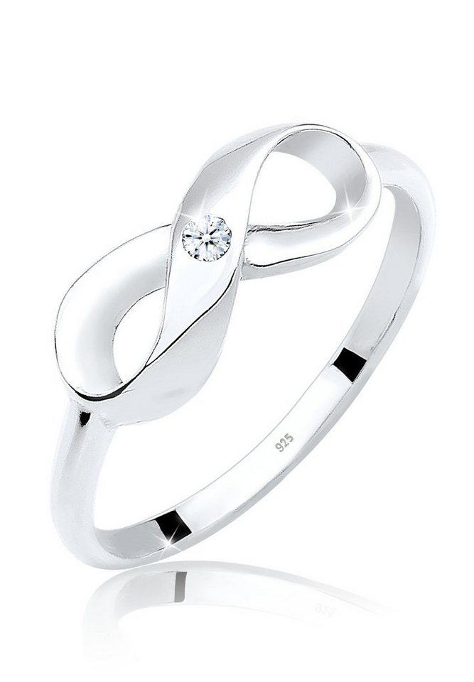 Elli DIAMONDS Verlobungsring Infinity Diamant Brillantschliff (0.03 ct) 925 Sterling Silber von Elli DIAMONDS