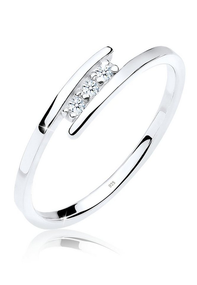 Elli DIAMONDS Verlobungsring Diamant Weiß Brillantschliff (0.045ct) 925 Sterling Silber von Elli DIAMONDS