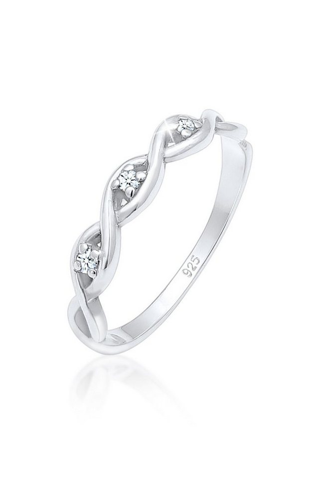 Elli DIAMONDS Verlobungsring Knoten Unendlich Diamant (0.045 ct) 925 Silber von Elli DIAMONDS