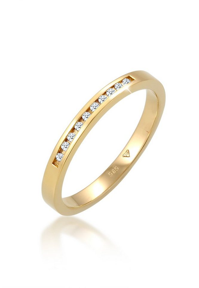 Elli DIAMONDS Verlobungsring Verlobung Bandring Diamant (0.05 ct) 585 Gelbgold von Elli DIAMONDS