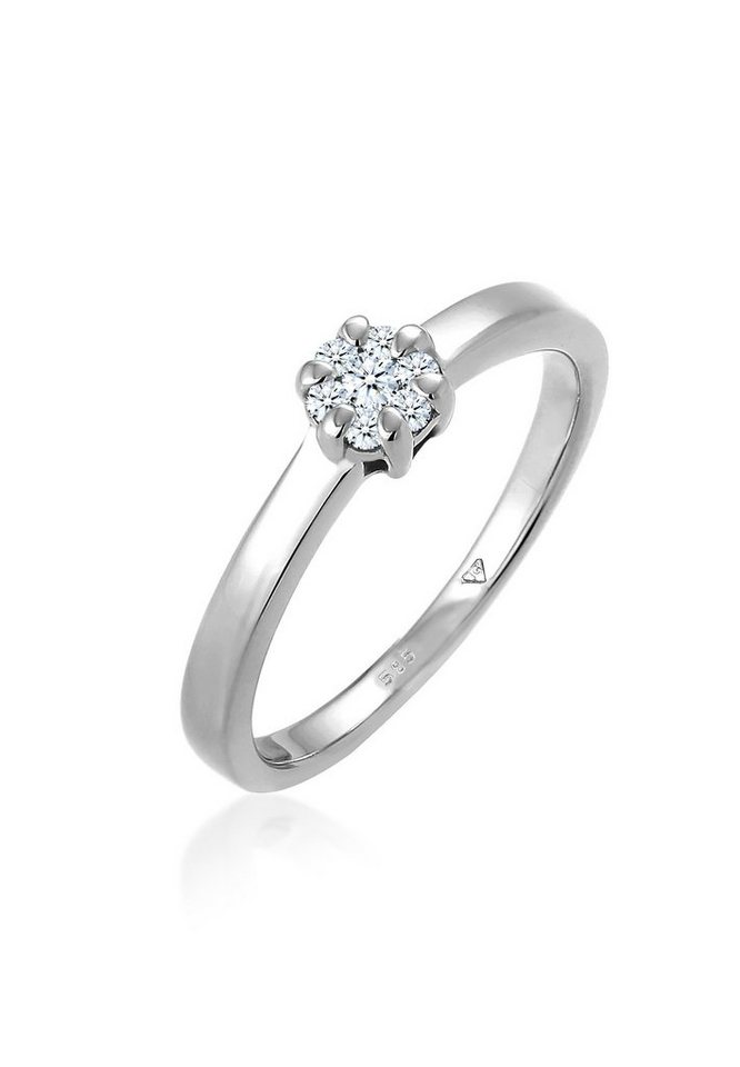 Elli DIAMONDS Verlobungsring Diamant Weiß Brillantschliff (0.12 ct) 585 Weißgold von Elli DIAMONDS