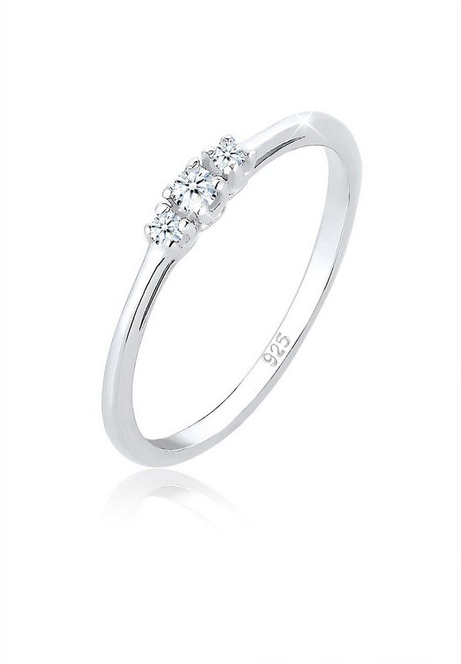 Elli DIAMONDS Verlobungsring Verlobung Diamant Weiß (0.06 ct) 925 Sterling Silber von Elli DIAMONDS