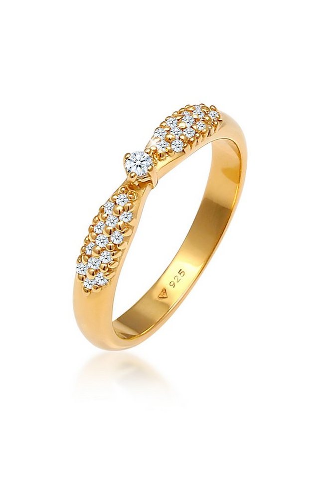 Elli DIAMONDS Verlobungsring Verlobung Glamour Diamant (0,16 ct) 925 Silber von Elli DIAMONDS