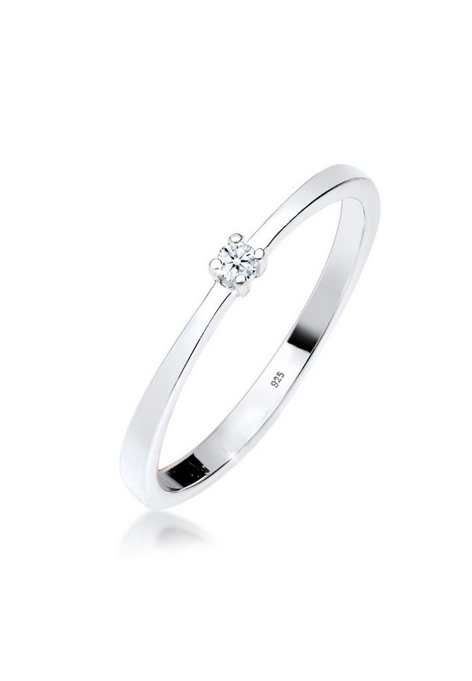 Elli DIAMONDS Verlobungsring Solitär Diamant Weiß (0.03 ct) 925 Sterling Silber von Elli DIAMONDS