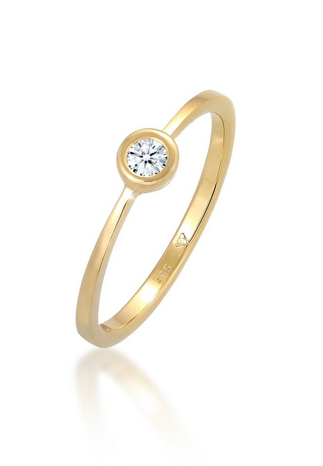 Elli DIAMONDS Verlobungsring Diamant Weiß Brillantschliff (0.06 ct) 585 Gelbgold von Elli DIAMONDS