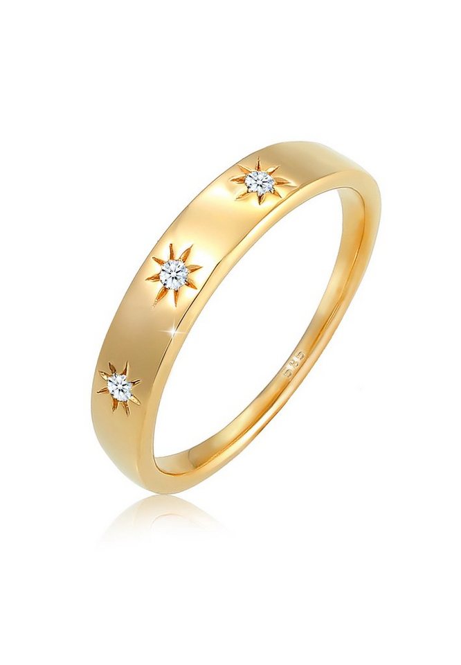 Elli DIAMONDS Verlobungsring Verlobung Stern Diamant 0.06 ct. 585 Gold von Elli DIAMONDS