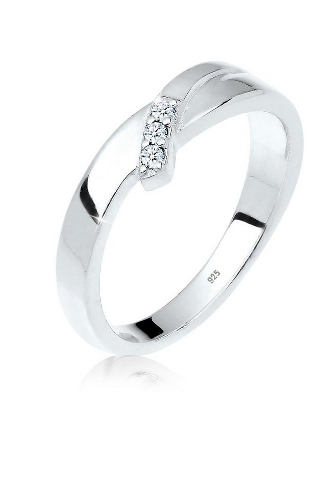 Elli DIAMONDS Verlobungsring Diamant Weiß Brillantschliff (0.045 ct) 925 Sterling Silber von Elli DIAMONDS