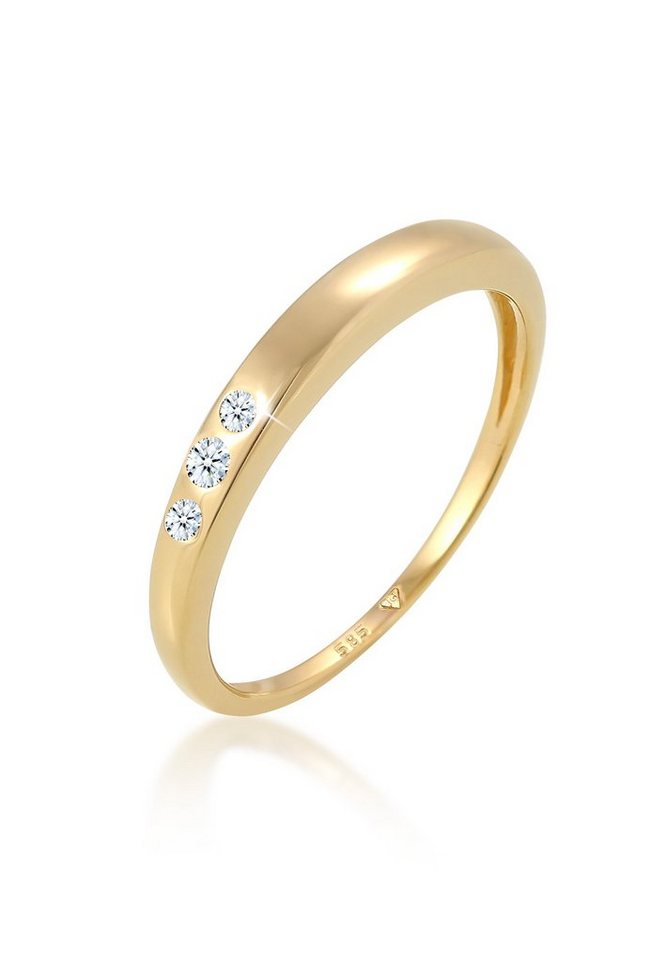 Elli DIAMONDS Verlobungsring Verlobung Trio Diamant (0.06 ct) 585 Gelbgold von Elli DIAMONDS