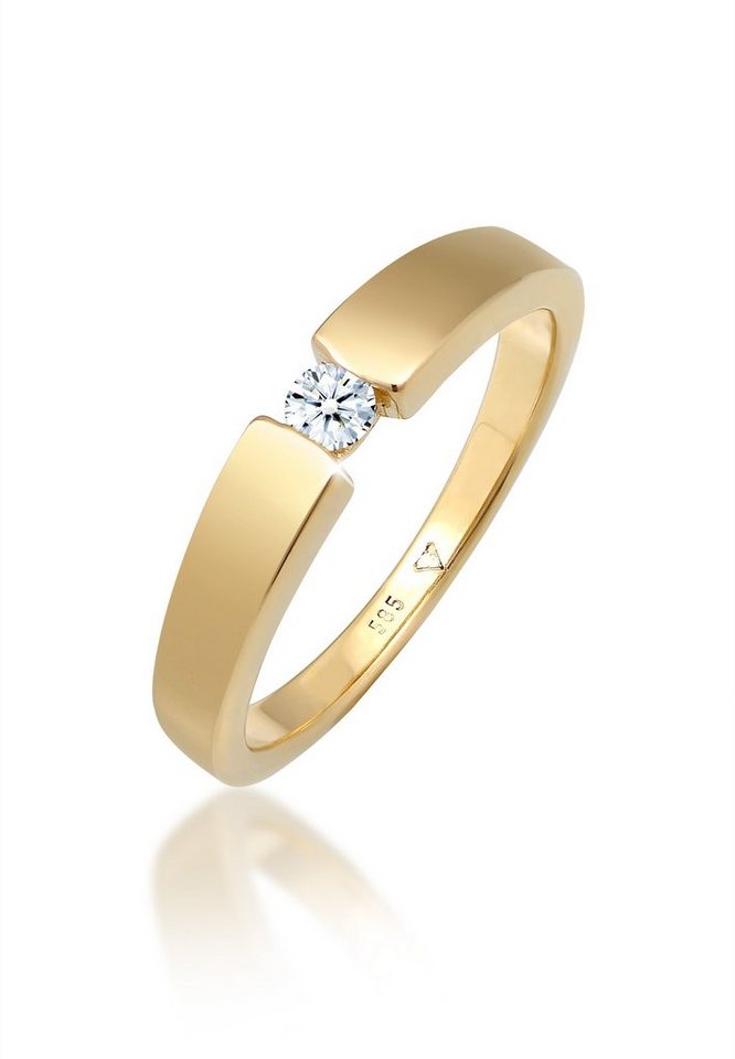 Elli DIAMONDS Verlobungsring Diamant Weiß Brillantschliff (0.11 ct) 585 Gelbgold von Elli DIAMONDS