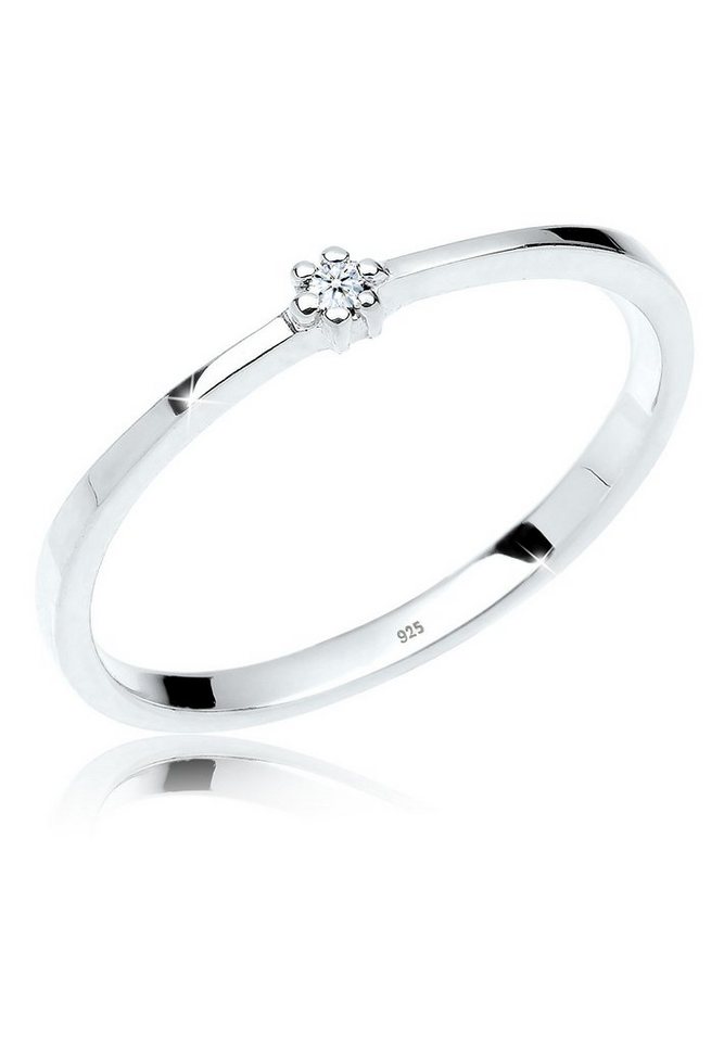 Elli DIAMONDS Verlobungsring Diamant Weiß Brillantschliff (0.015 ct) 925 Sterling Silber von Elli DIAMONDS