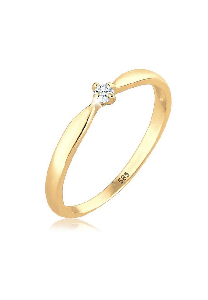 Elli DIAMONDS Verlobungsring Verlobungsring Diamant Brillantschliff (0.03 ct) 585 Gelbgold von Elli DIAMONDS