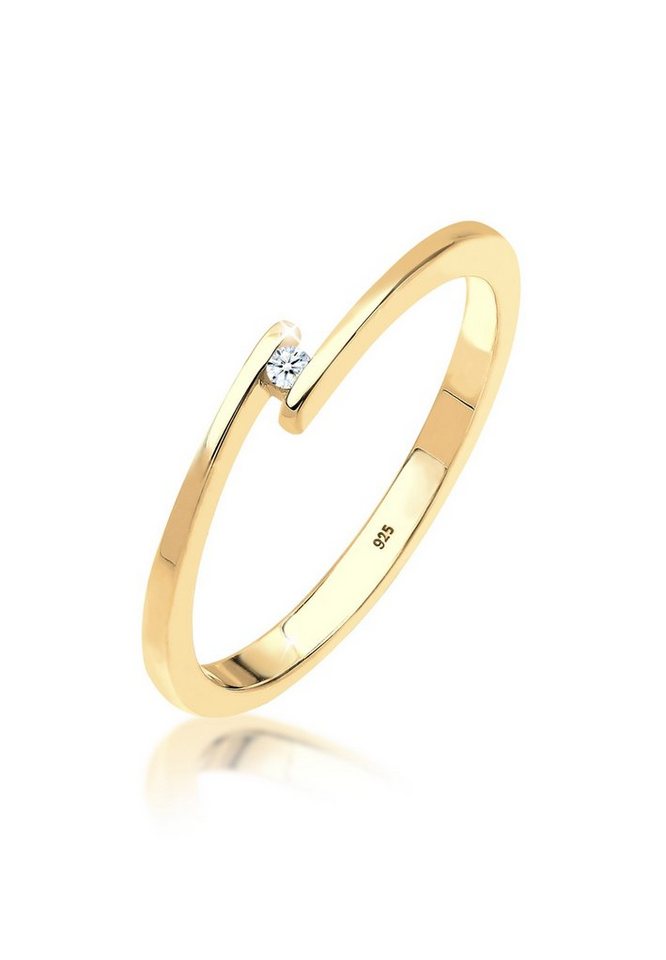 Elli DIAMONDS Verlobungsring Diamant Weiß Brillantschliff (0.015 ct) 925 Sterling Silber von Elli DIAMONDS