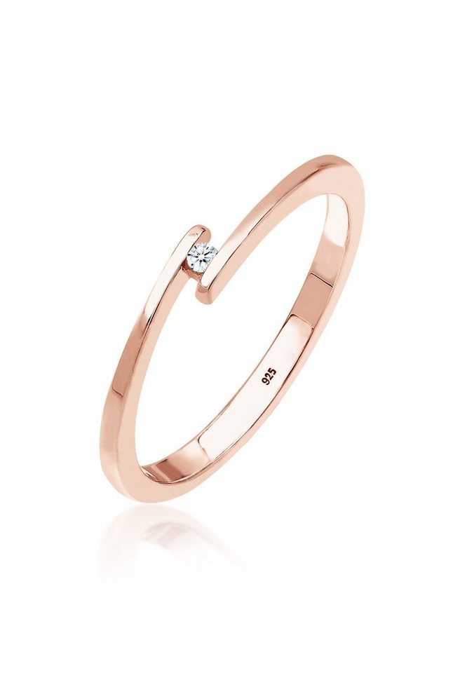 Elli DIAMONDS Verlobungsring Diamant Weiß Brillantschliff (0.015 ct) 925 Sterling Silber von Elli DIAMONDS