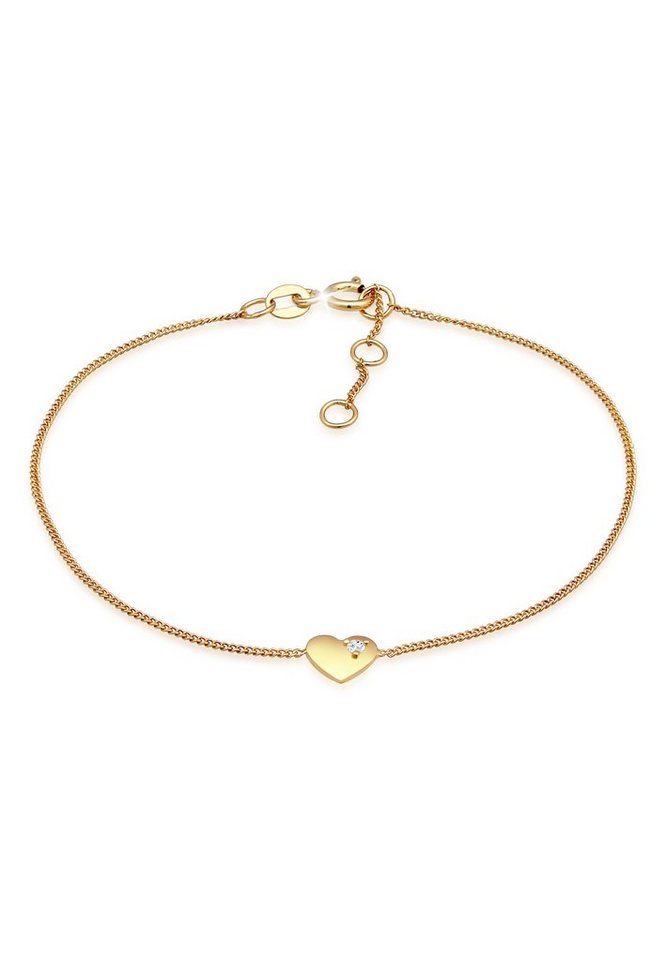 Elli Premium Armband Herz Topas Liebe Symbol 585er Gelbgold, Herz von Elli Premium