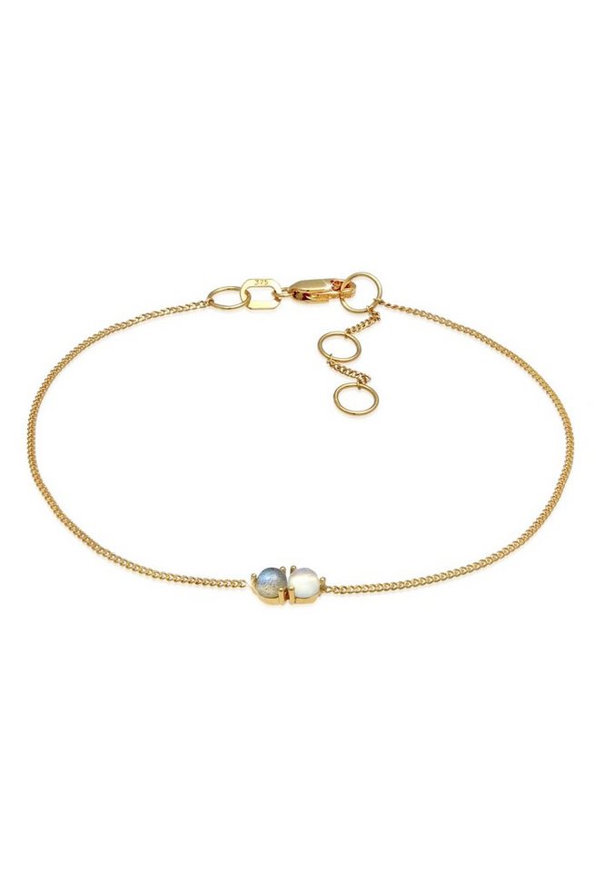Elli Premium Armband Mondstein Labradorit Rund Basic 375 Gelbgold von Elli Premium