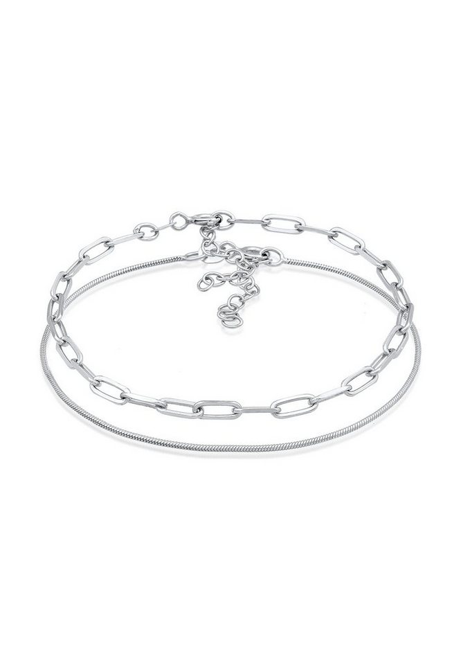 Elli Premium Armband Set Glieder Basic Schlangenkette 2er Set 925 Silber Elli Premium Armband Set Glieder Basic Schlangenkette 2er Set 925 Silber von Elli Premium