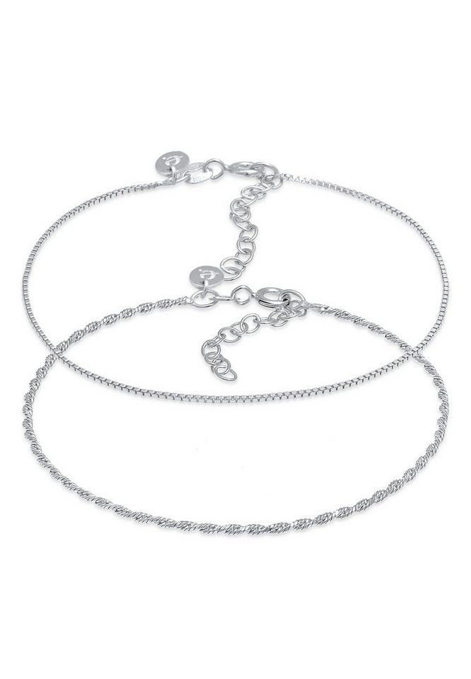 Elli Premium Armband Set Kordelkette Gedreht Venezianer 2er Set 925 Silber von Elli Premium