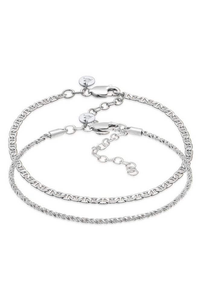 Elli Premium Armband Set Stäbchenpanzer Kordel Basic 2er Set 925 Silber Elli Premium Armband Set Stäbchenpanzer Kordel Basic 2er Set 925 Silber von Elli Premium