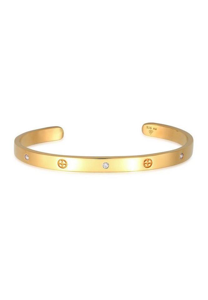 Elli Premium Armreif Geo Bangle Kreuz Minimal Zirkonia 925 Silber, Geo Elli Premium Armreif Geo Bangle Kreuz Minimal Zirkonia 925 Silber, Geo von Elli Premium