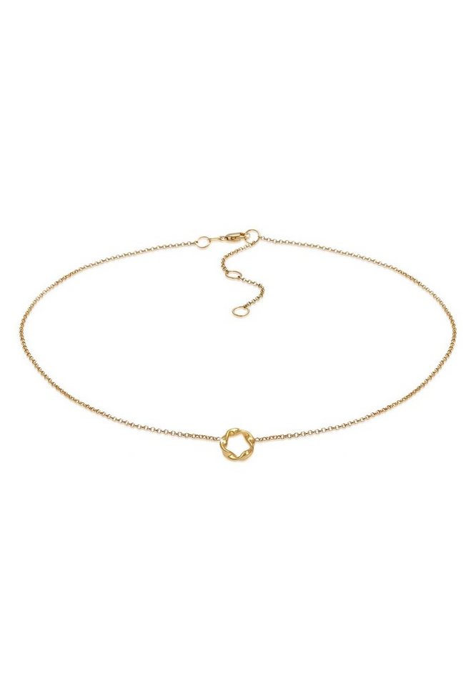 Elli Premium Choker Choker Kreis Design Twisted 375 Gelbgold von Elli Premium