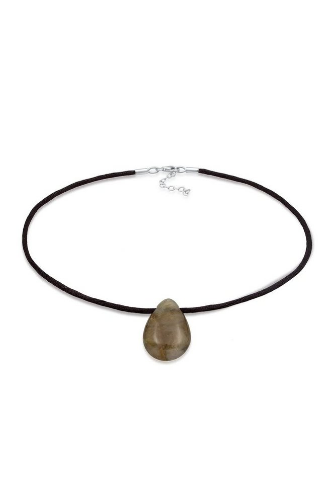 Elli Premium Choker Choker Satin Labradorit Edelstein Tropfen 925 Silber von Elli Premium