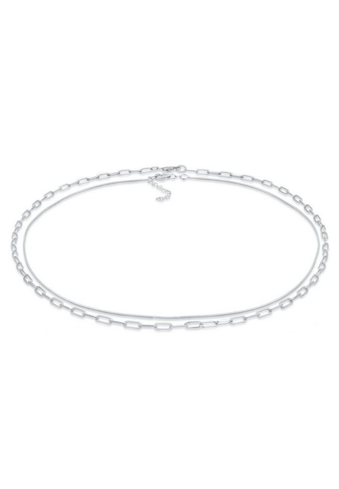 Elli Premium Choker Choker Set Basic Schlangen Gliederkette 925 Silber von Elli Premium