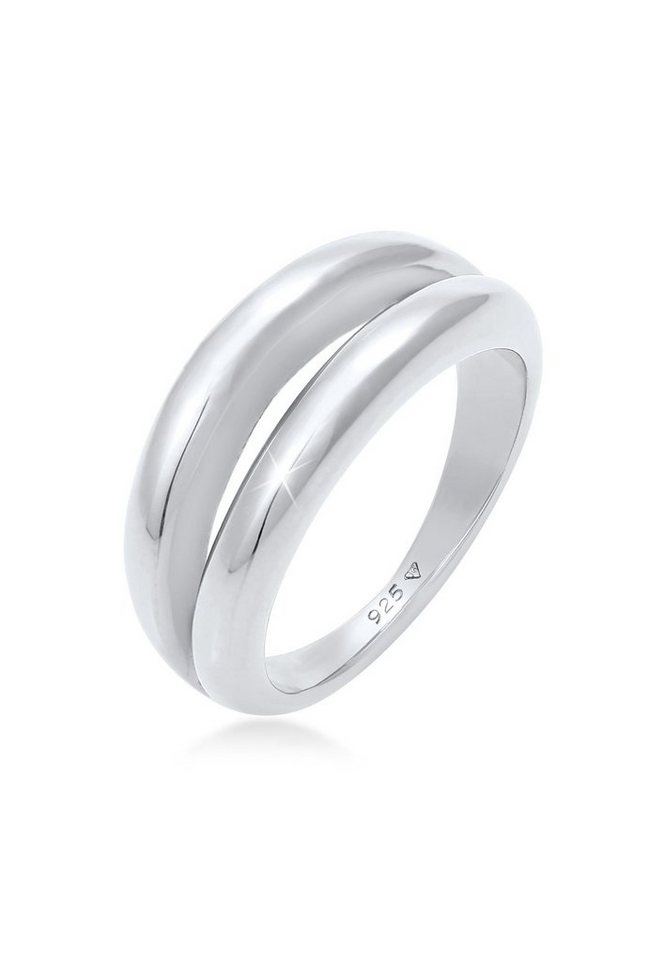 Elli Premium Fingerring Bandring Doppelt Stacking Look Basic 925 Silber von Elli Premium