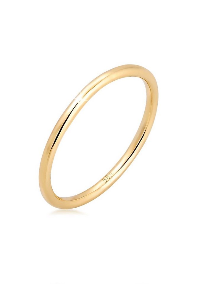 Elli Premium Fingerring Bandring Ehering Trauring Hochzeit 585er Gelbgold von Elli Premium