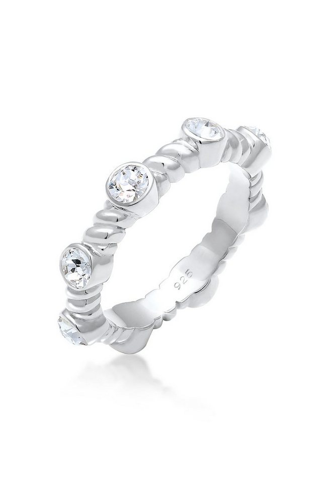 Elli Premium Fingerring Gedreht Infinity Kristalle 925 Silber, Twisted von Elli Premium
