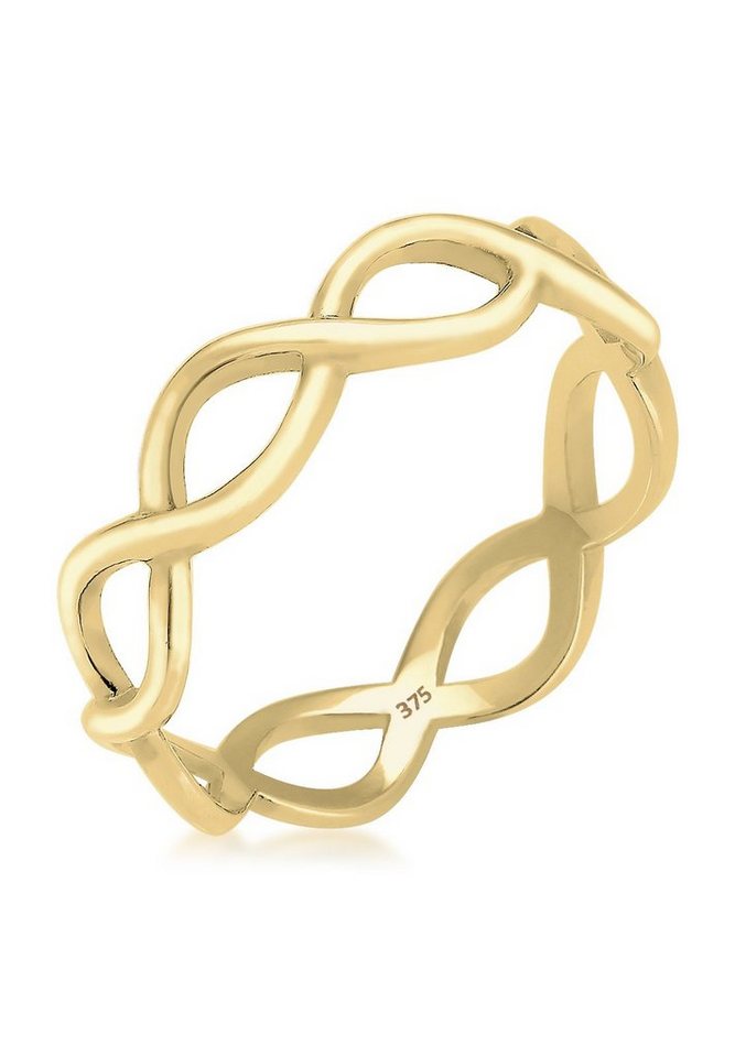 Elli Premium Fingerring Infinity Trend 375 Gelbgold von Elli Premium