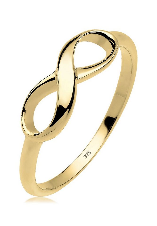 Elli Premium Fingerring Infinity Unendlichkeit 375 Gelbgold, Infinity von Elli Premium