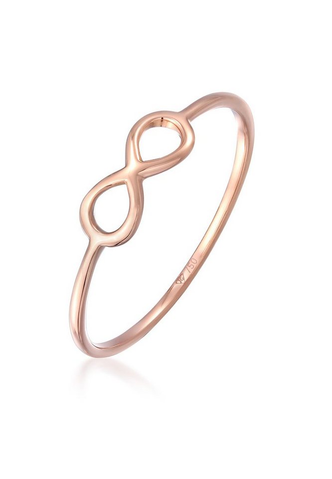 Elli Premium Fingerring Infinity Unendlichkeit Symbol Zeichen 750 Roségold von Elli Premium