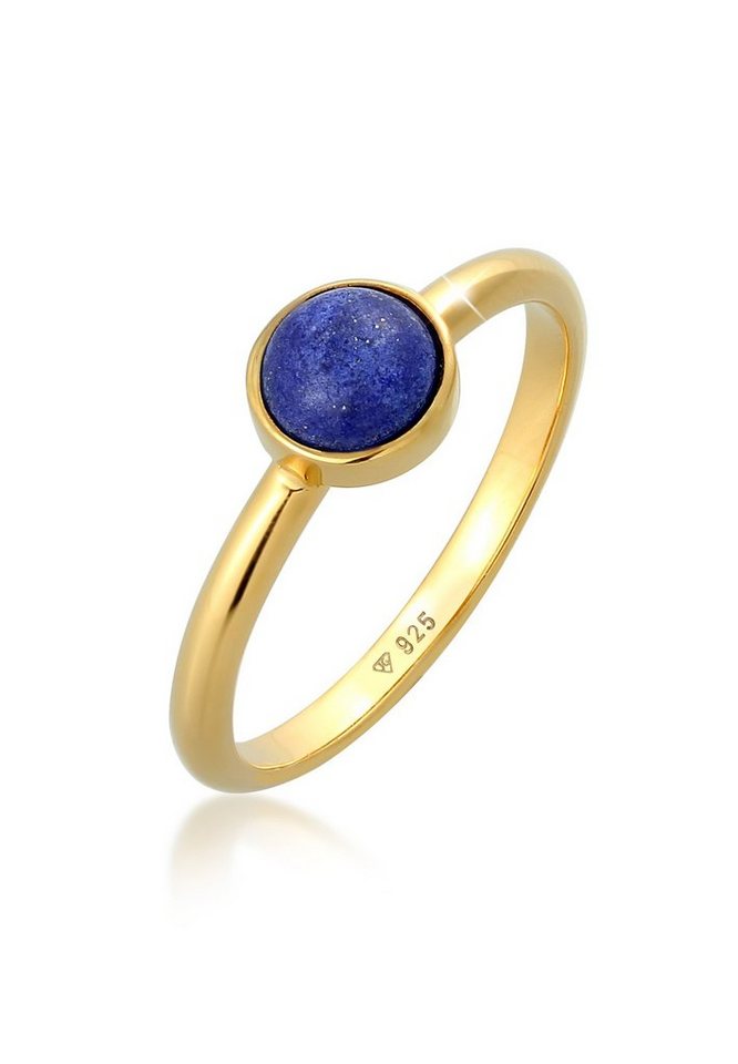 Elli Premium Fingerring Lapis Lazuli Edelstein Solitär 925 Silber von Elli Premium