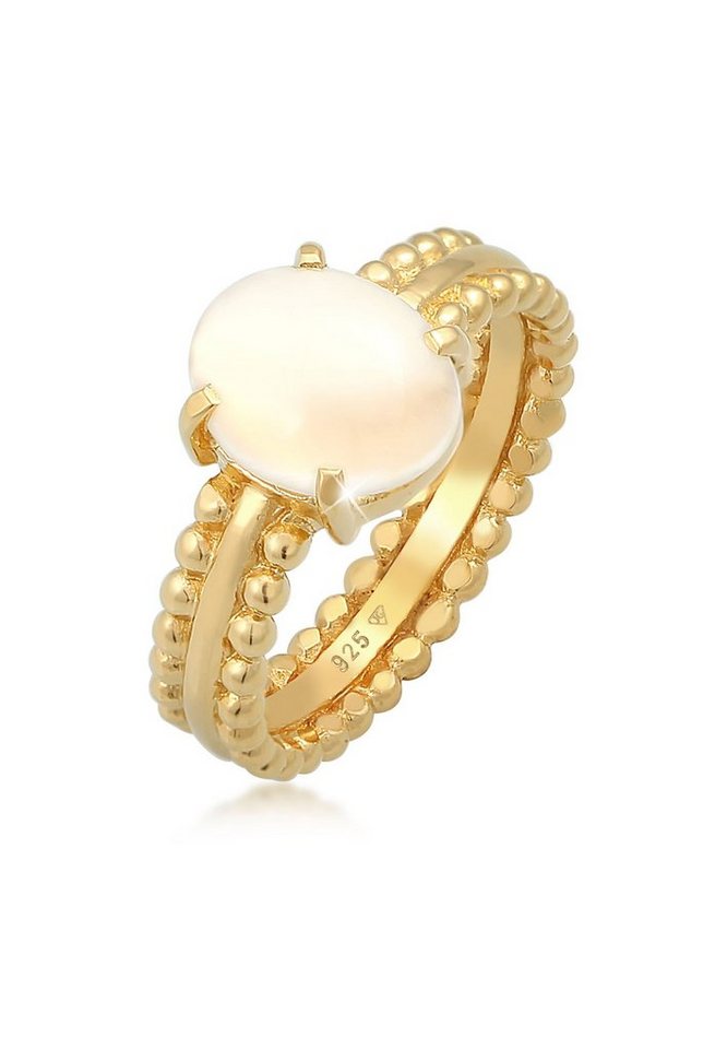 Elli Premium Fingerring Mondstein Edelstein Oval Elegant 925 Silbe von Elli Premium