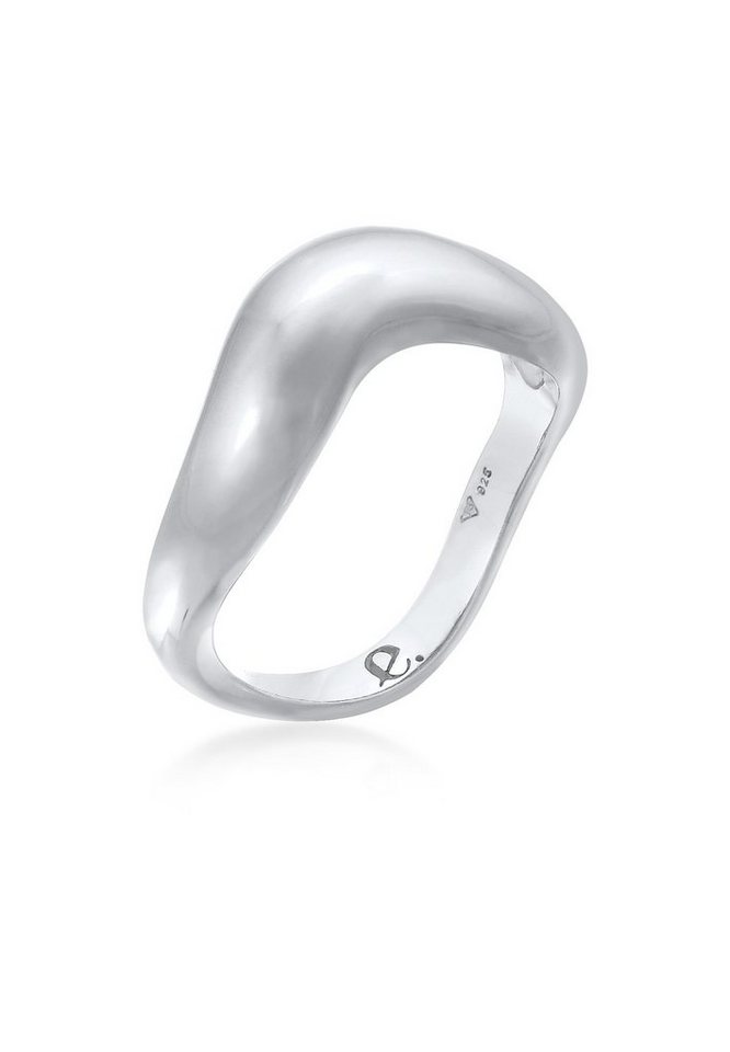 Elli Premium Fingerring Organic Wellen Trend 925 Silber von Elli Premium