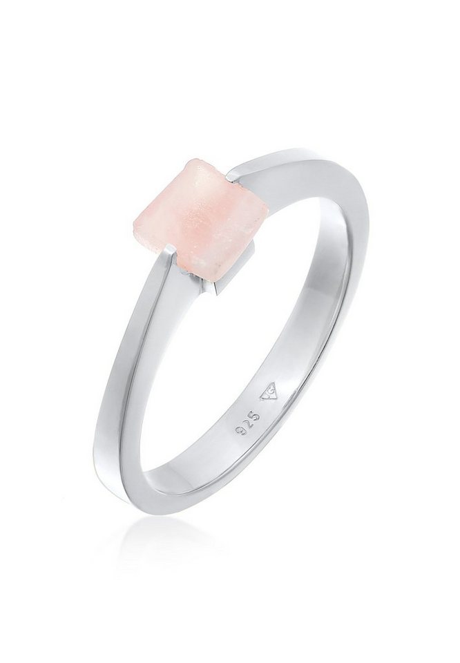 Elli Premium Fingerring Solitär Edelstein Viereck Klassik 925 Silber von Elli Premium