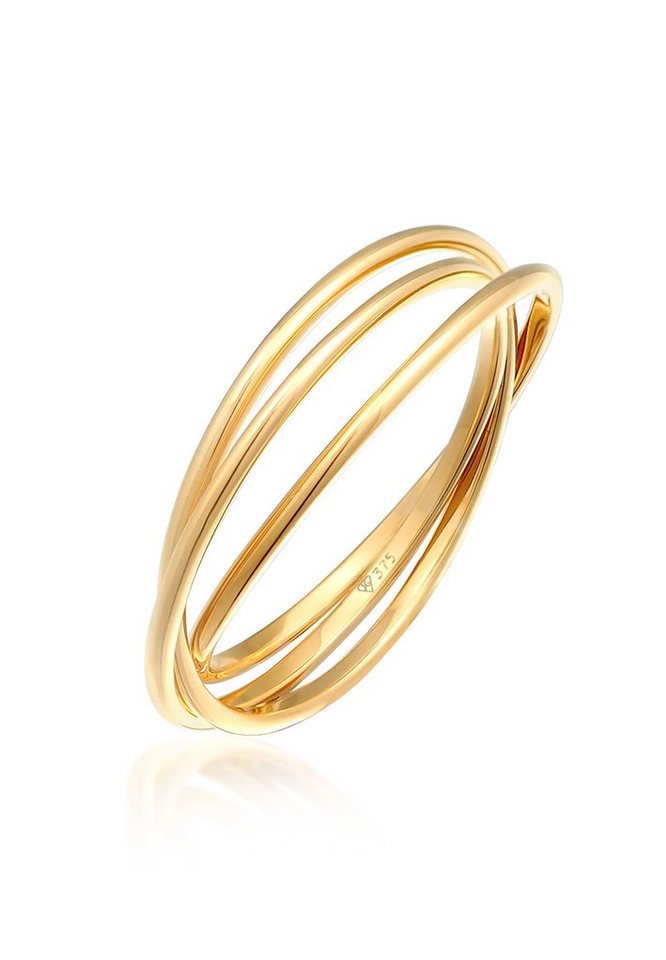 Elli Premium Fingerring Wickelring Trio Basic 375 Gelbgold von Elli Premium