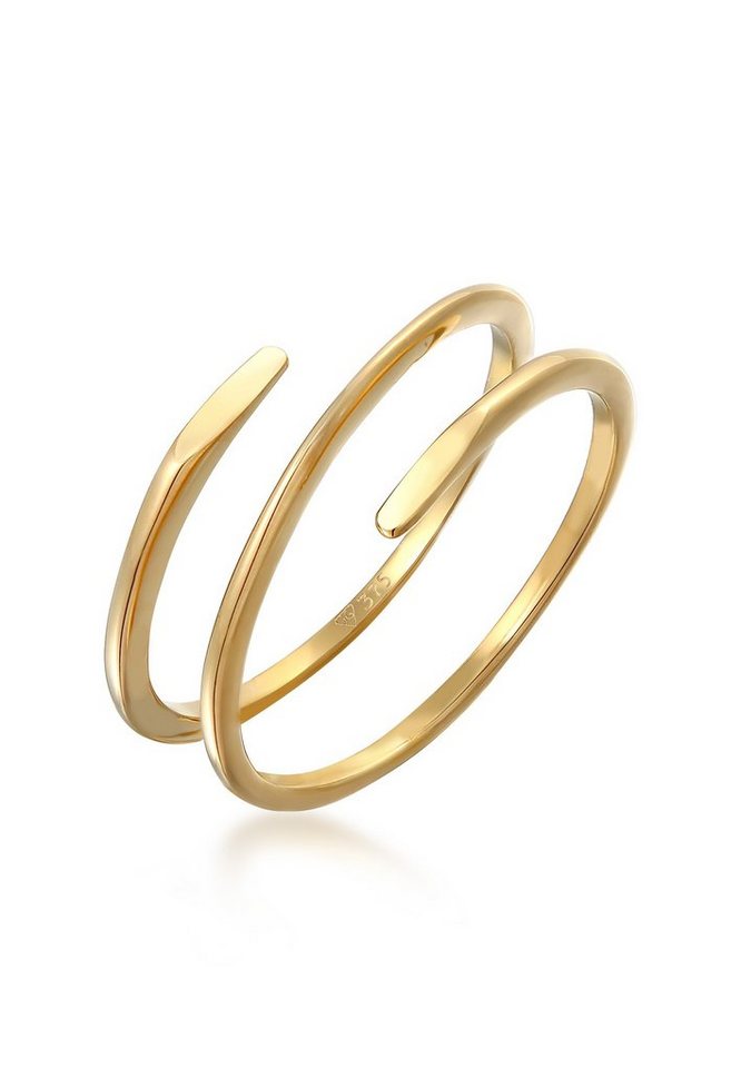 Elli Premium Fingerring Wickelring Twist Fein 375 Gelbgold von Elli Premium