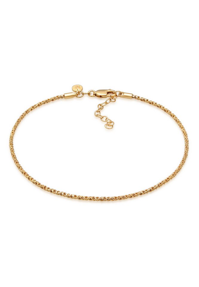 Elli Premium Fußkette Kordelkette 925 Sterling Silber vergoldet von Elli Premium