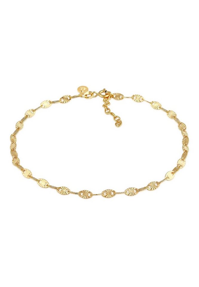 Elli Premium Fußkette Stern Look Plättchen Vintage Design 925 Silber, Geo von Elli Premium